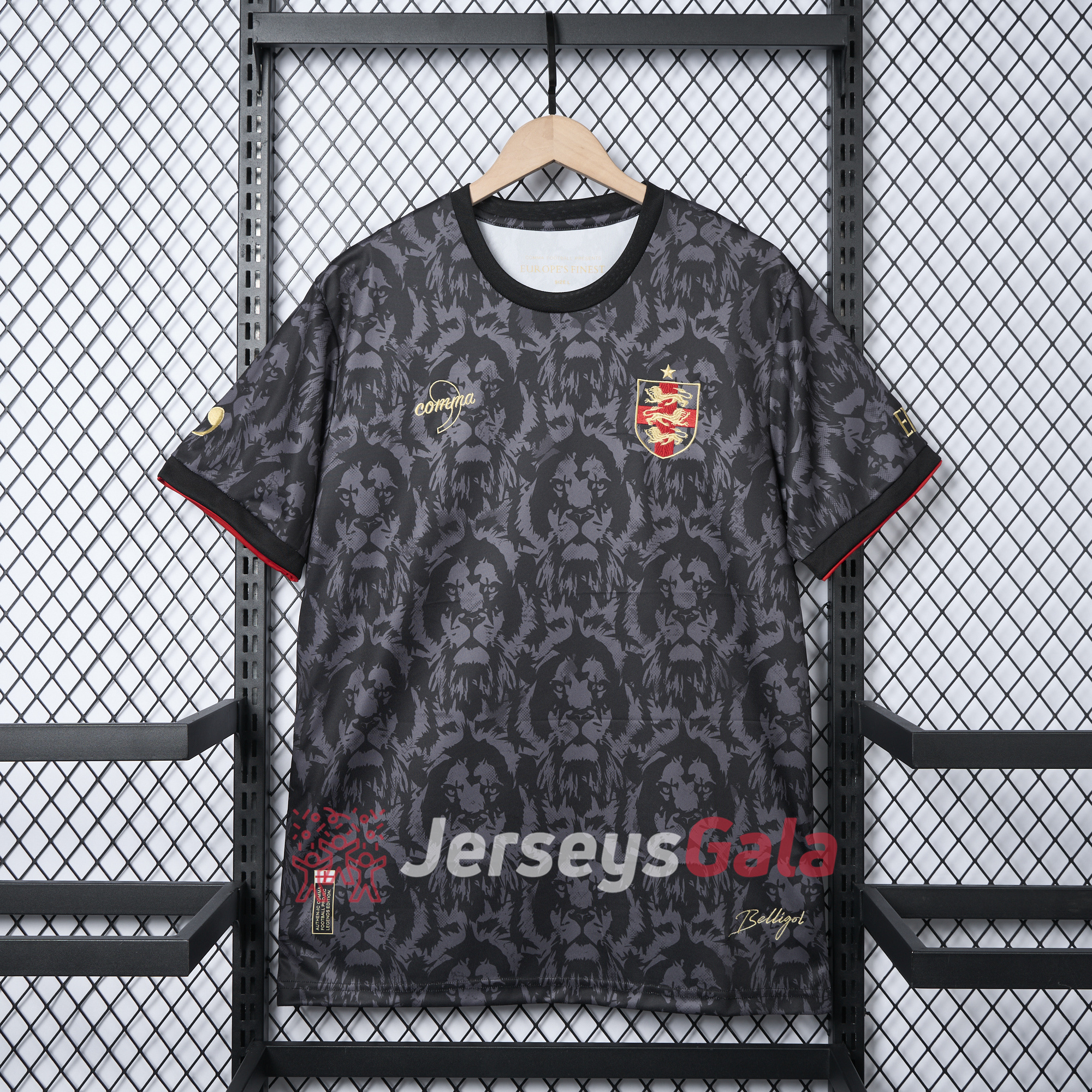 JerseysGala.com | England 2024 Black The Lions Special Edition Jersey - Fans Version -Customize Name, Number and Patch | Worldwide Shipping