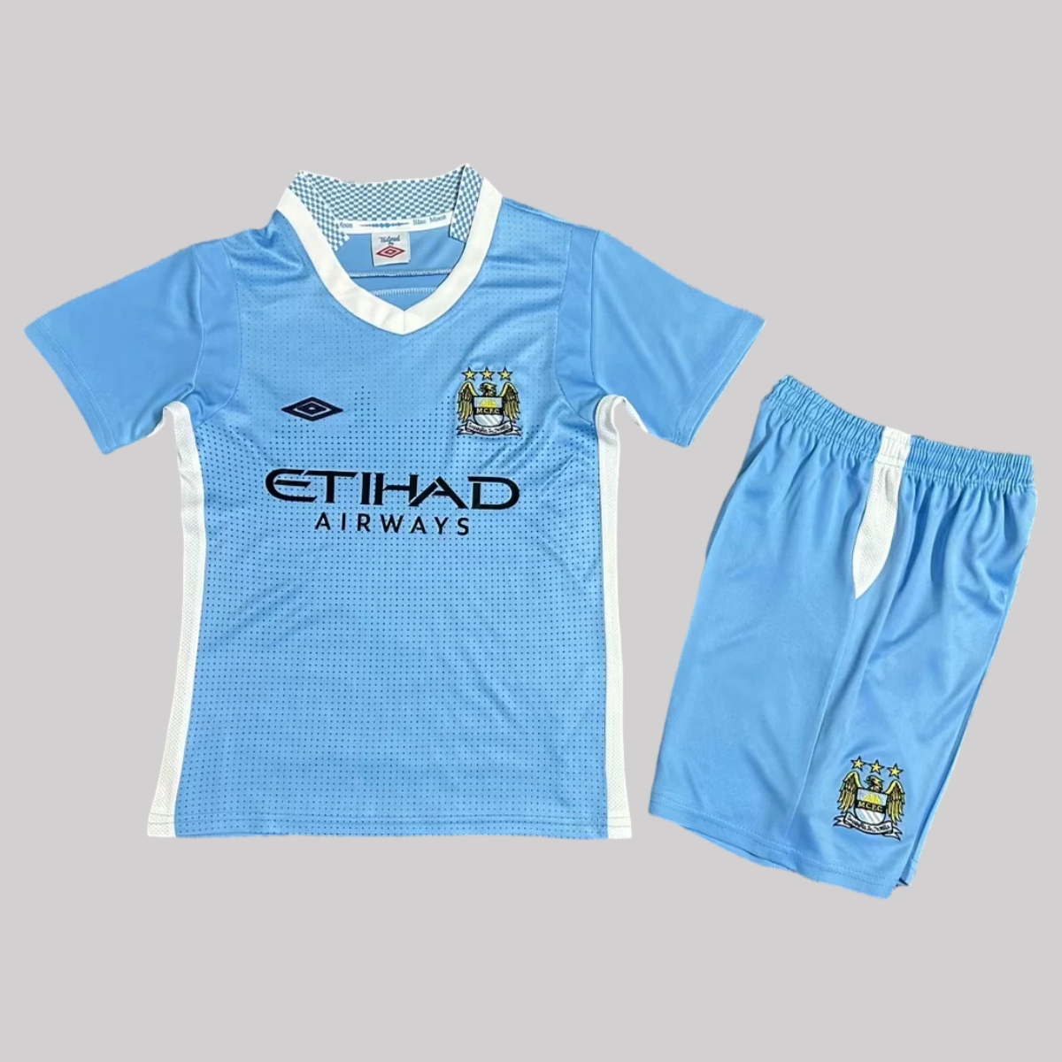 SIUjerseys-Retro Manchester City 2011-12 Home Kids Kit