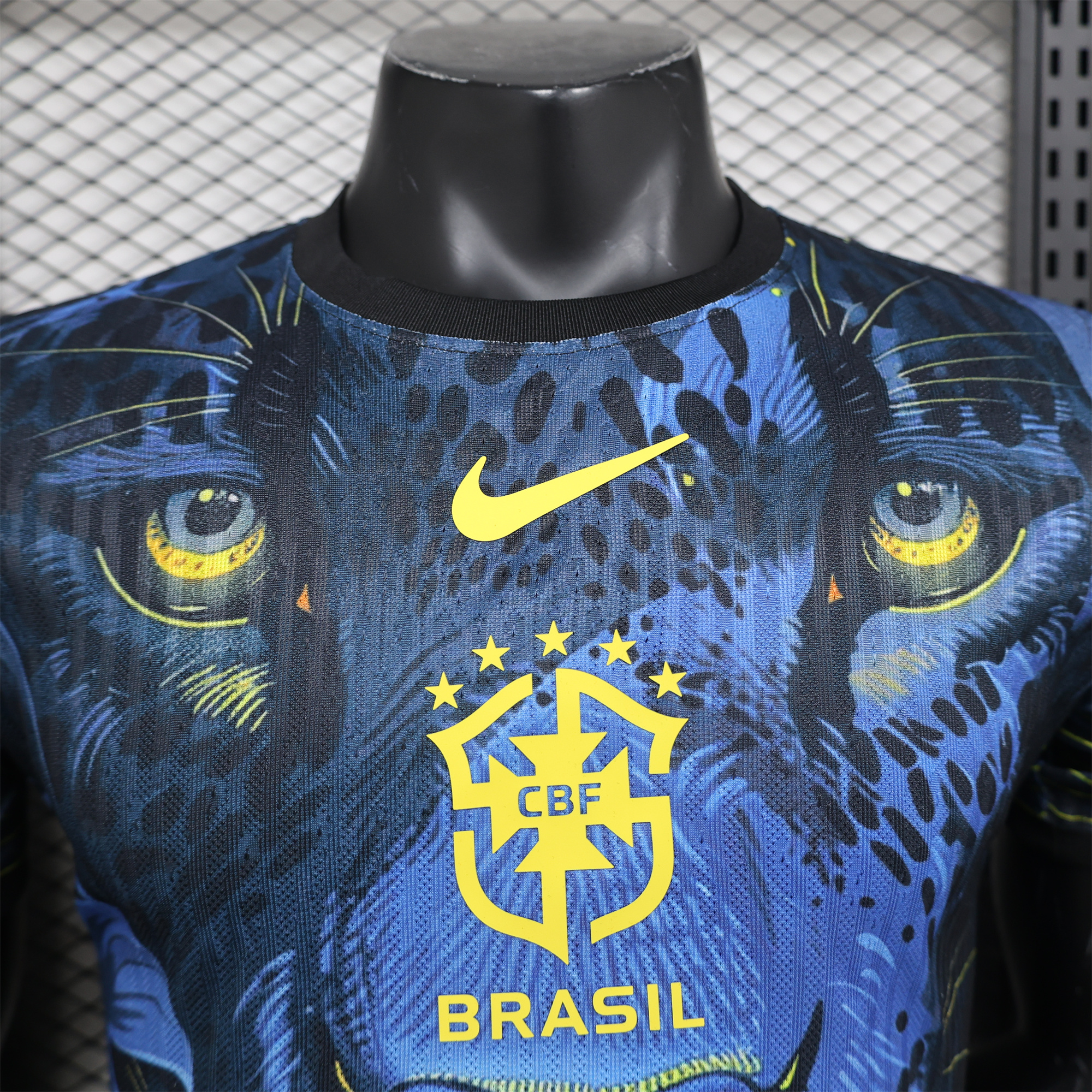 SIUjerseys-Brazil 2024 Black Blue Tiger Jersey - Player Version
