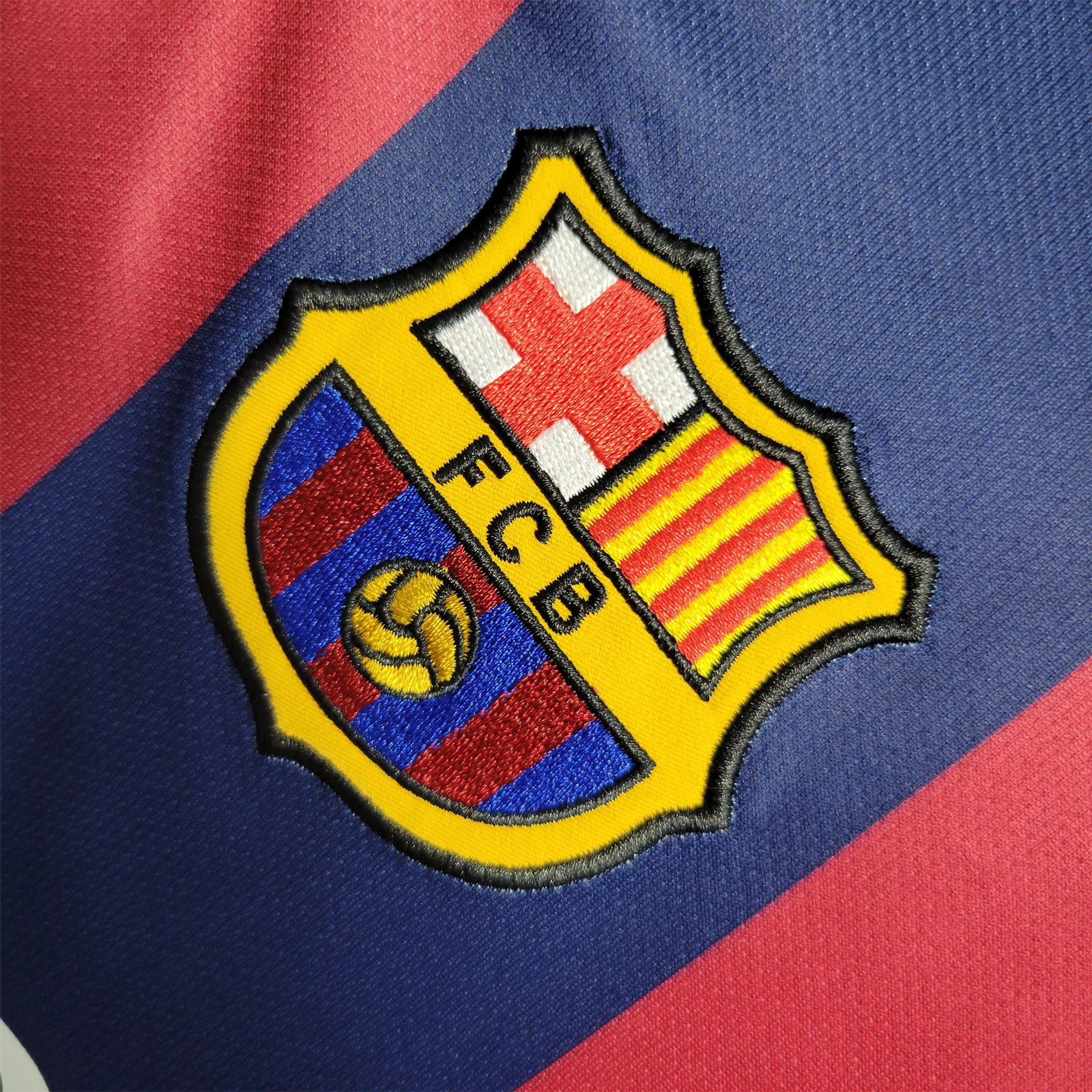 SIUjerseys-Retro Barcelona 14-15 Home Stadium Long Sleeve Jersey