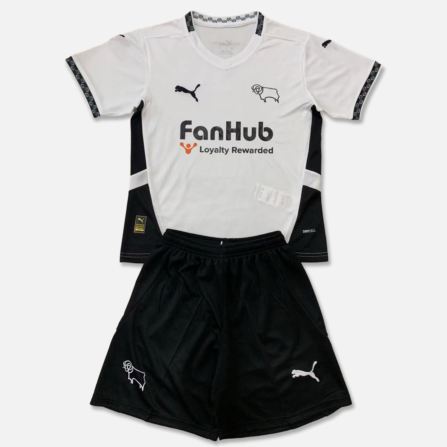 unitedfutballjersey-Derby County 24-25 Home Stadium Kids Kit