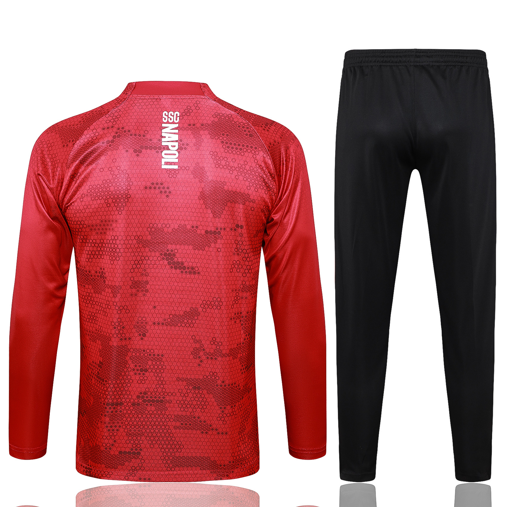 SIUjerseys-Napoli 24-25 Long Sleeve Training Set - Red Top and Black Pants