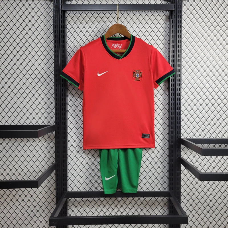 JerseysGala.com | Portugal 2024 Home Stadium Kids Kit -Customize Name, Number and Patch | Worldwide Shipping