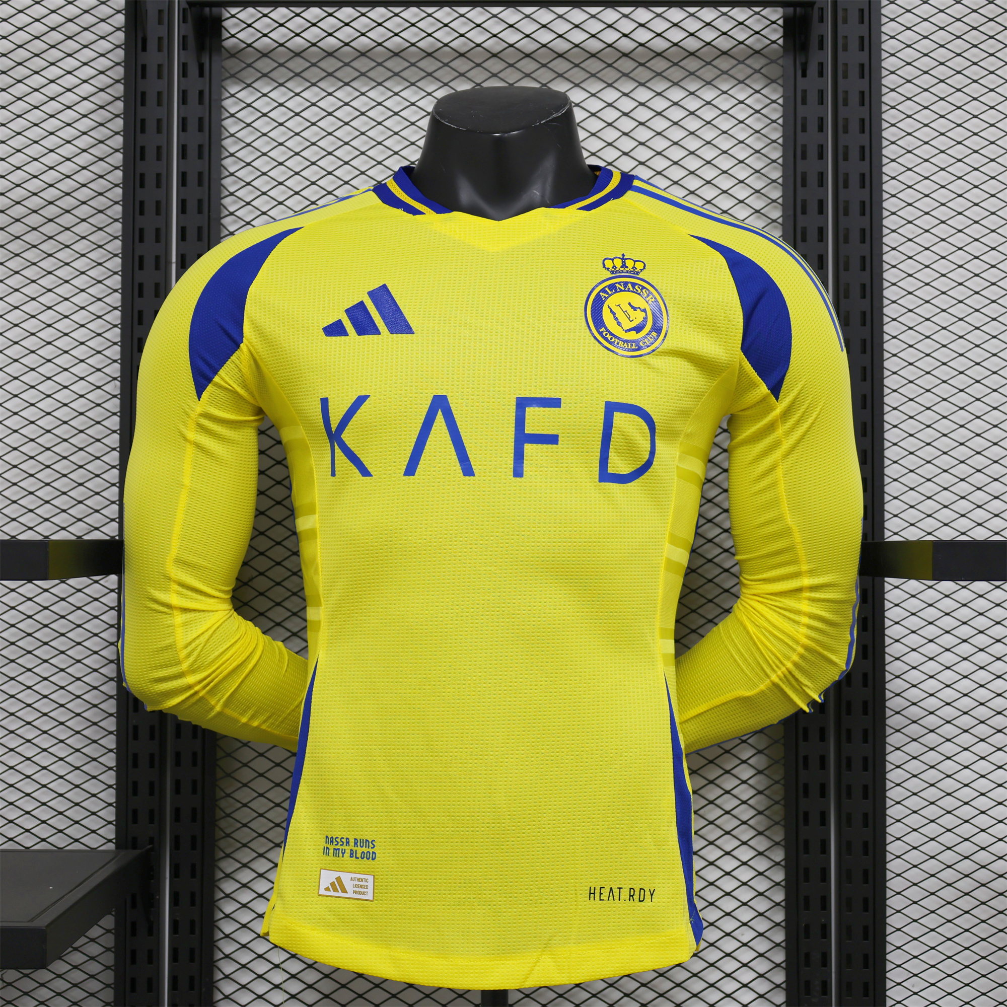 ManixJersey.com | Al Nassr Riyadh Victory 24-25 Home Long Sleeve Jersey - Player Version -Customize Name, Number and Patch | Worldwide Shipping