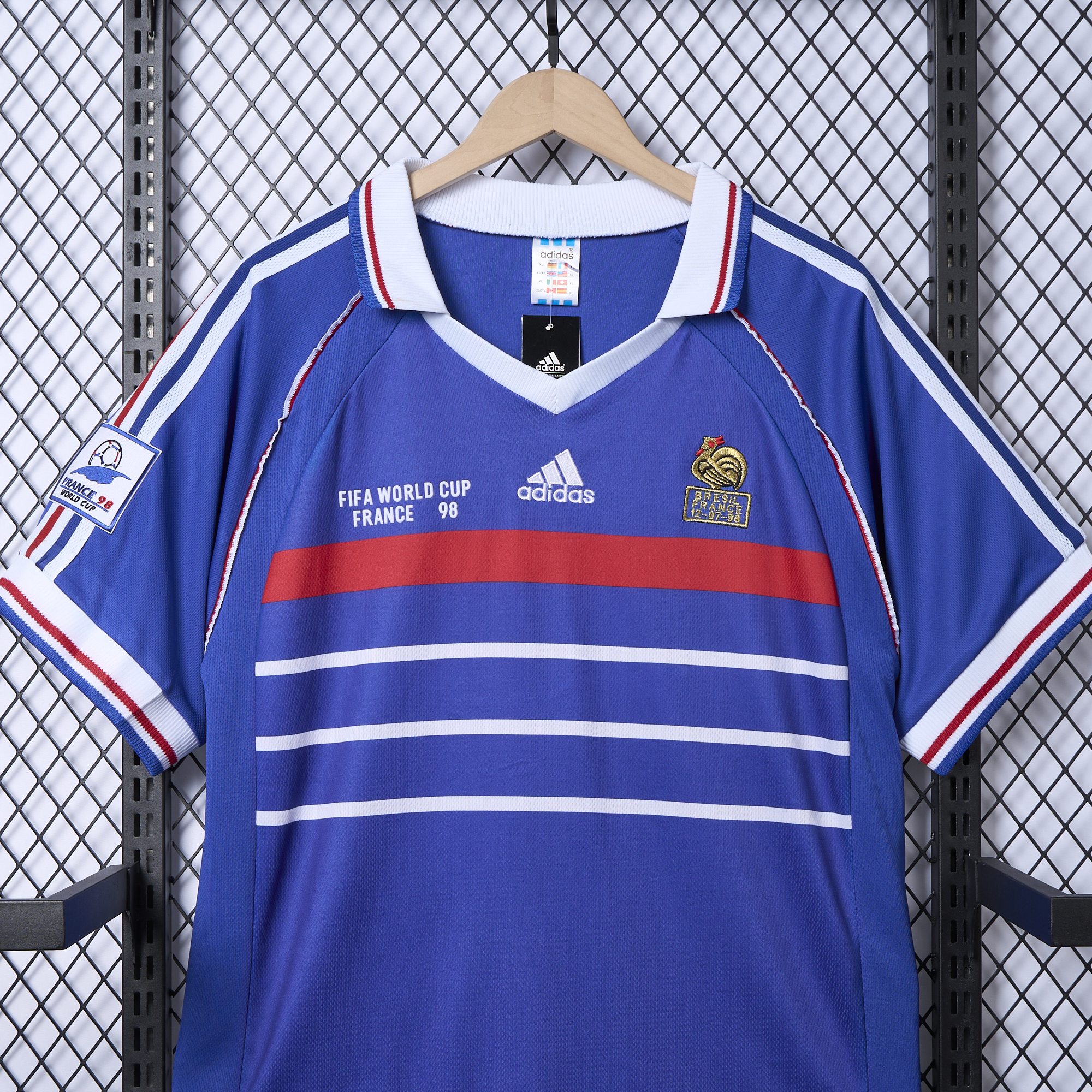 SIUjerseys-Retro France 1998 Home Stadium Jersey (with 1998 World Cup mark on right chest)