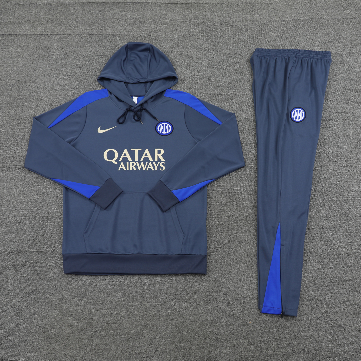SIUjerseys-Inter Milan 24-25 Training Hoodie Set - Blue - Gray Hoodie and Pants