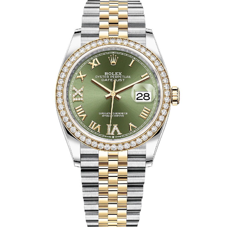 Rolex DATEJUST 36mm Oystersteel yellow gold and diamonds m126283rbr