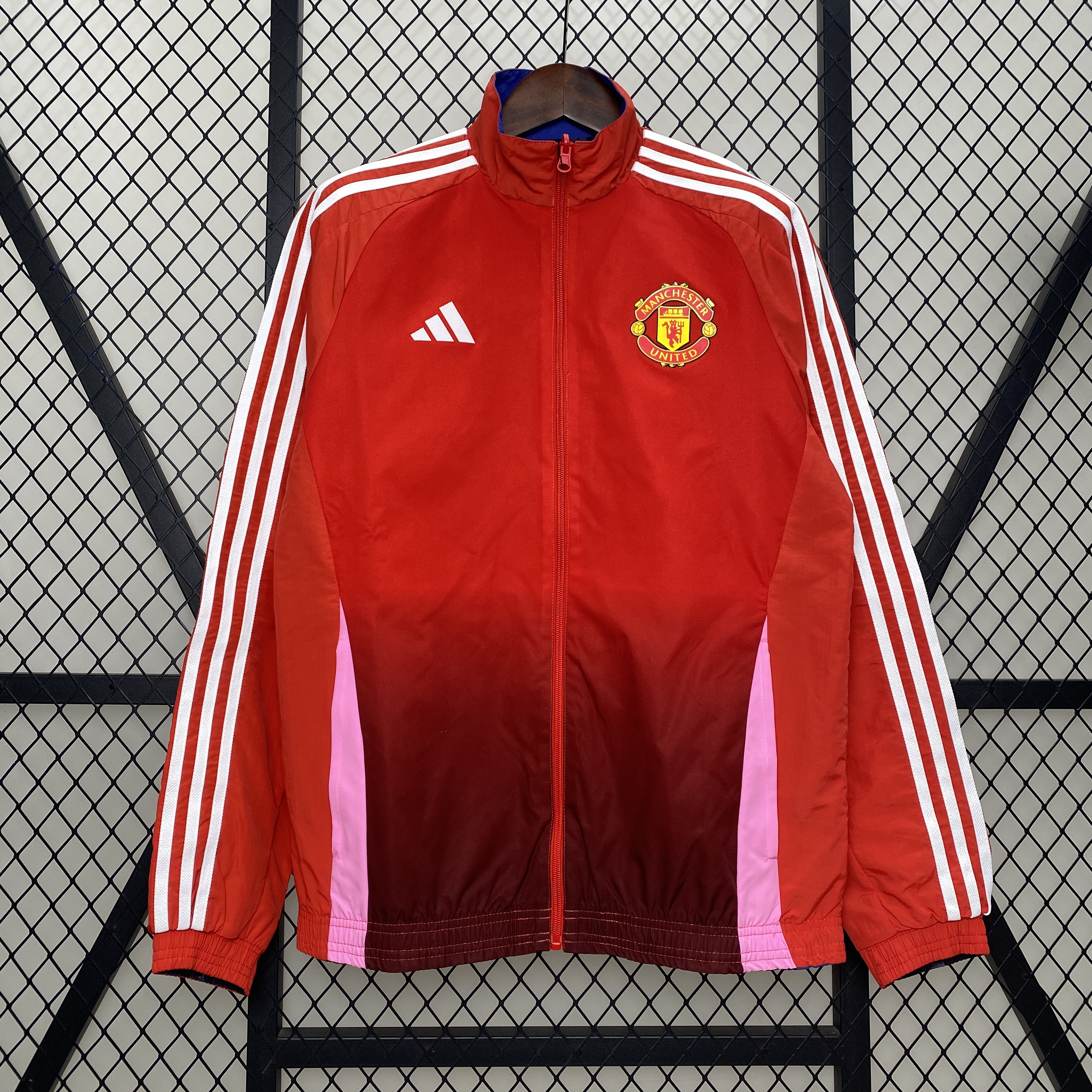 SIUjerseys-Manchester United 24-25 Double Sided Reversible Windbreaker - Home & Away Jersey Style
