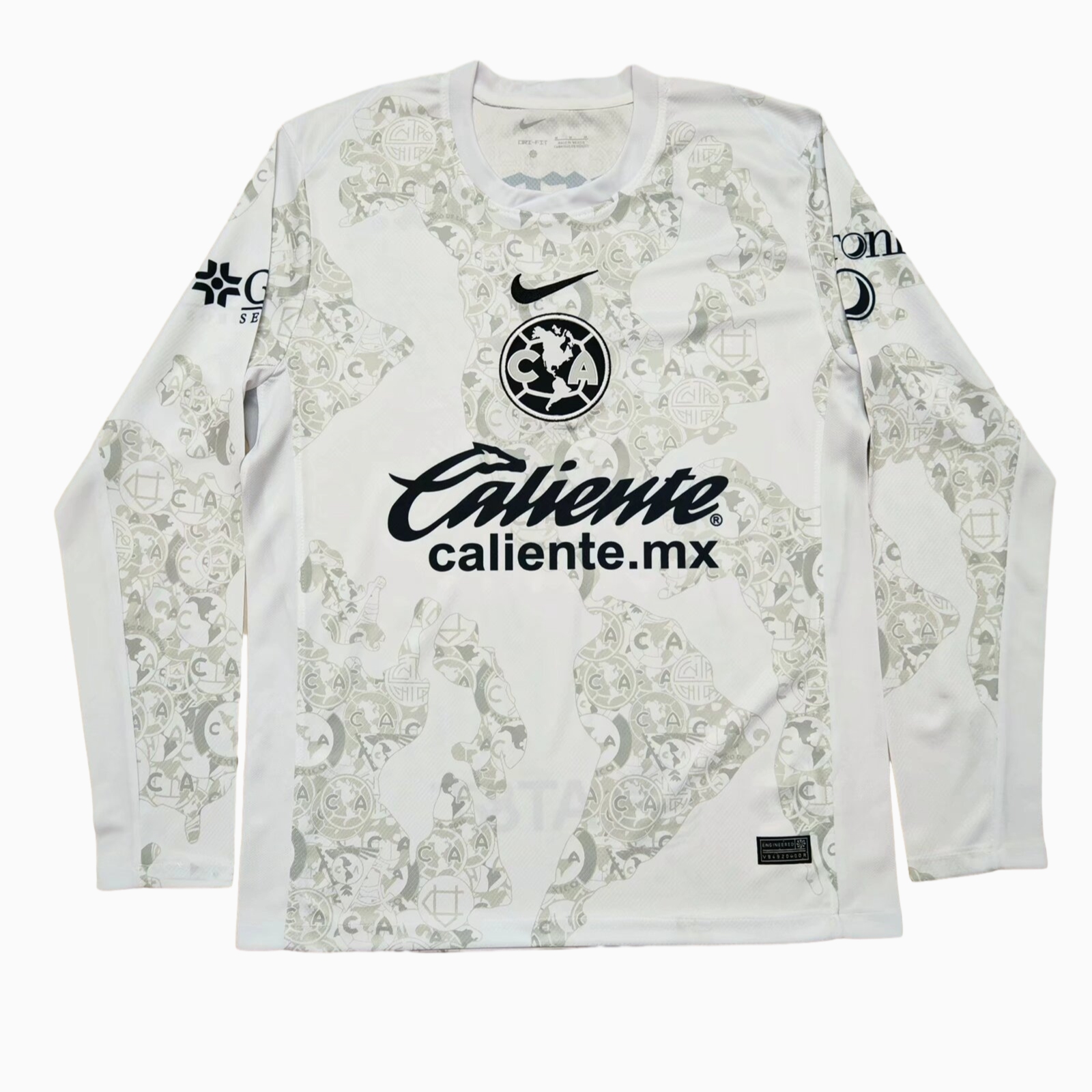 SIUjerseys-Club América 24-25 White Goalkeeper Long Sleeves Jersey - Fans Version