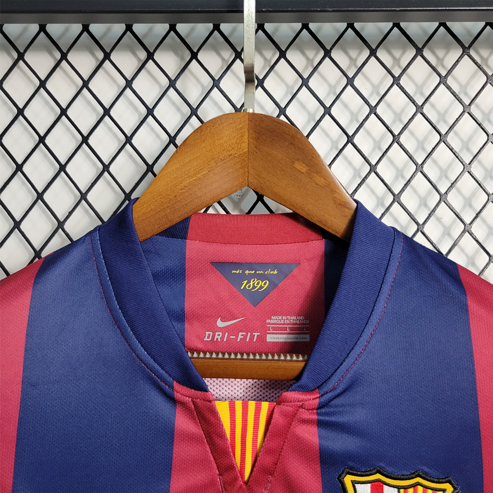 SIUjerseys-Retro Barcelona 14-15 Home Stadium Long Sleeve Jersey