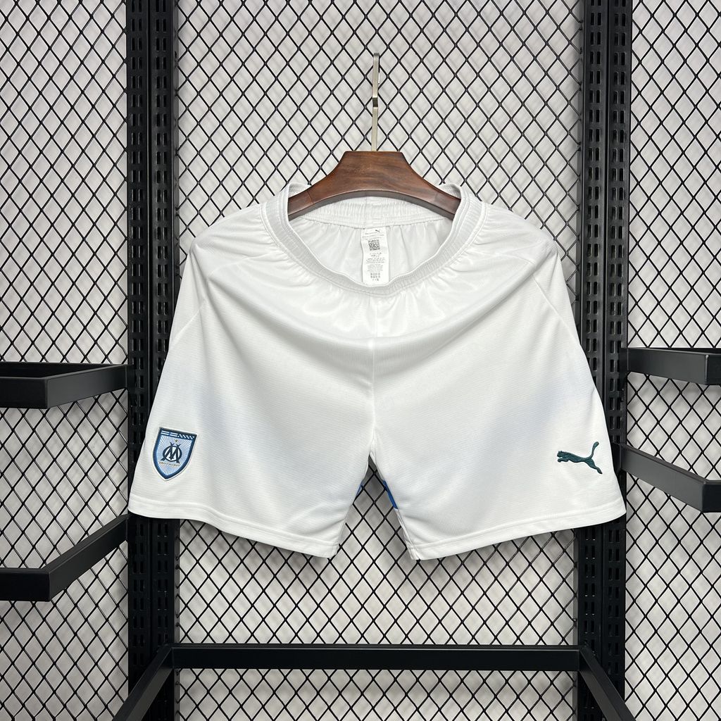 ManixJersey.com | Marseille 24-25 Home Stadium Shorts - Fans Version -Customize Name, Number and Patch | Worldwide Shipping