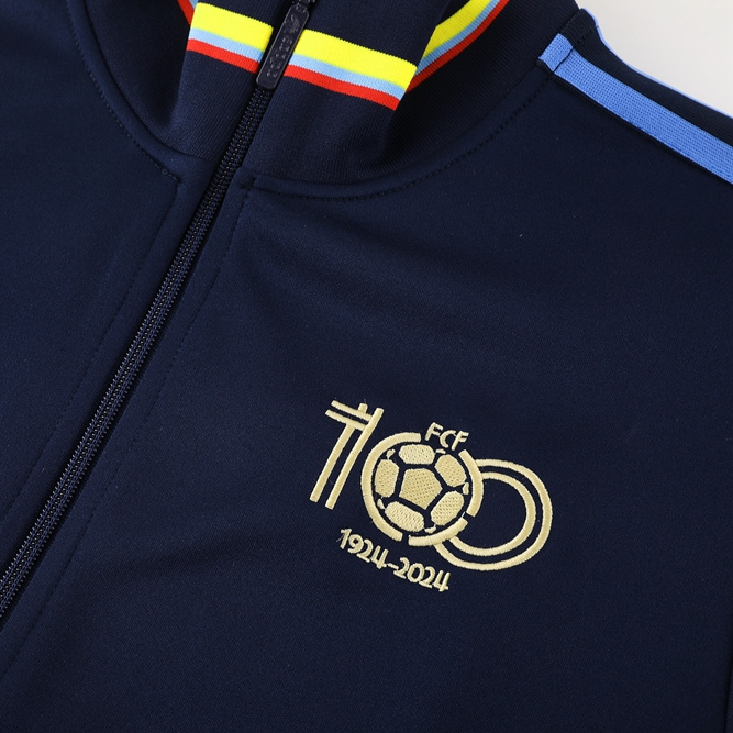 unitedfutballjersey-Colombia 2024 100th Anniversary 24-25 Jacket Training Tracksuit - Deep Blue