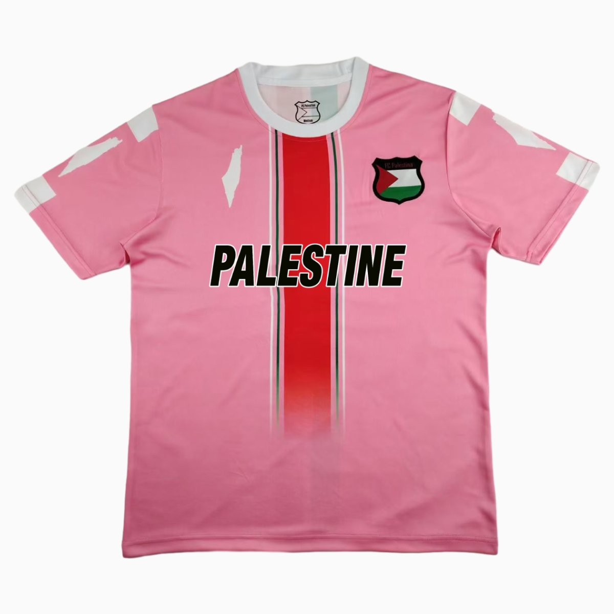 SIUjerseys-FC Palestina 24-25 Pink Centre Striped Jersey with English