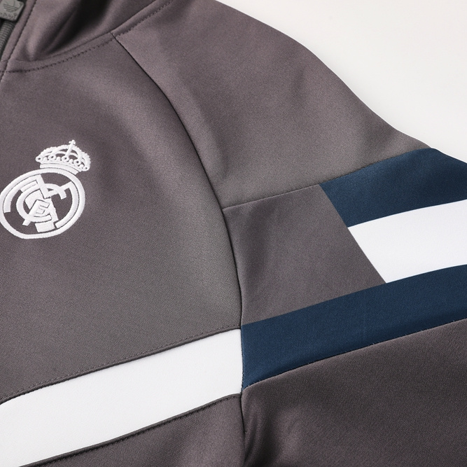 SIUjerseys-Real Madrid 24-25 Trefoil Vintage Jacket Training Tracksuit - Grey