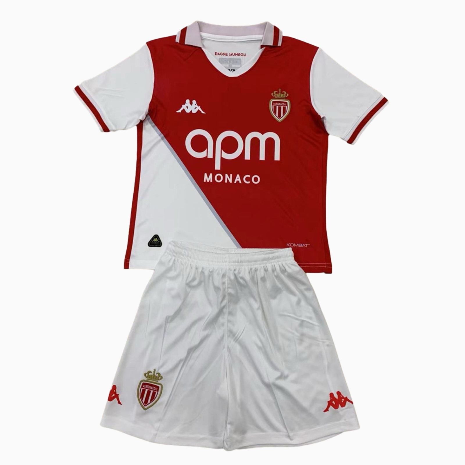 unitedfutballjersey-AS Monaco 24-25 Home Kids Kit