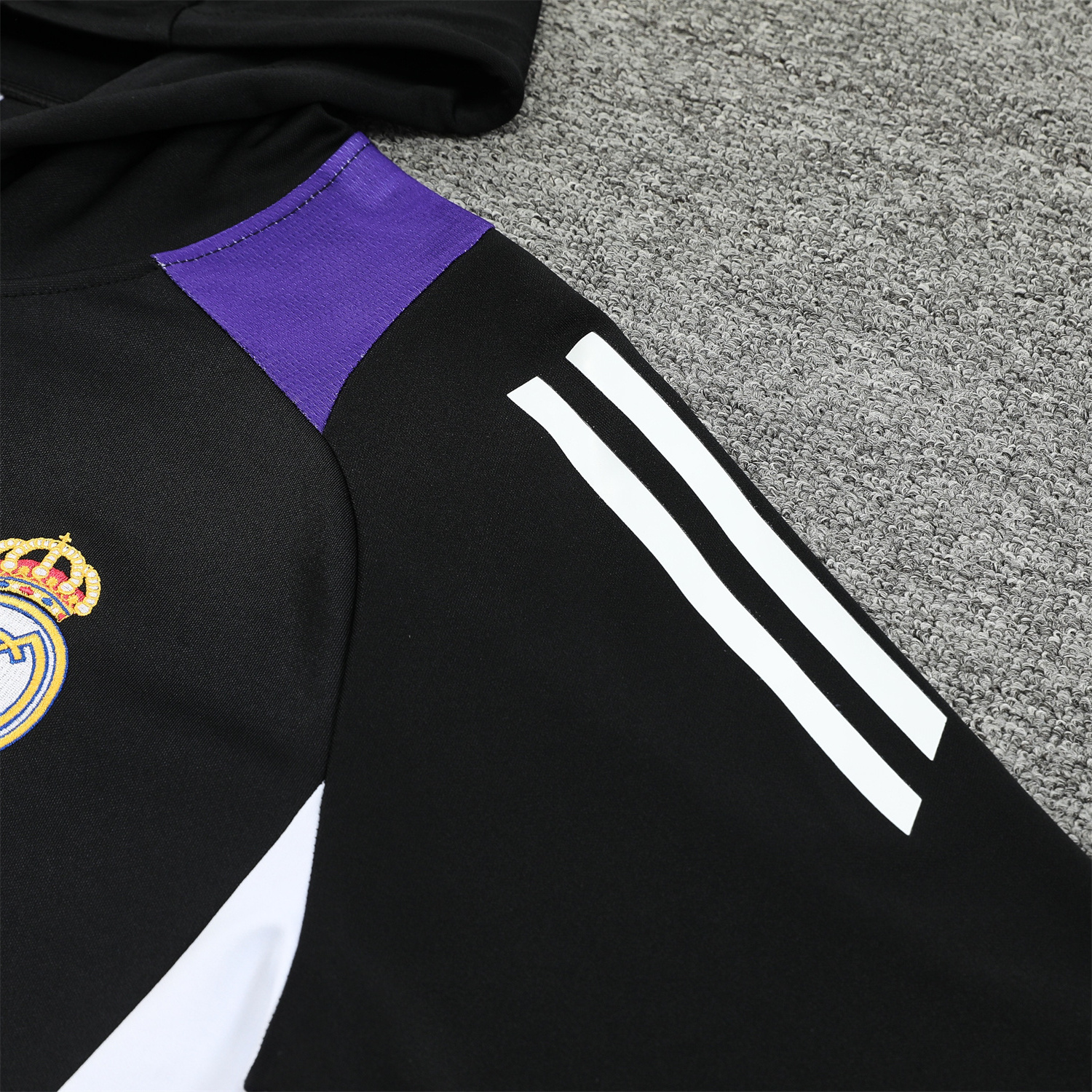 SIUjerseys-Real Madrid 24-25 Training Hoodie Set - Black Hoodie and Black Pants