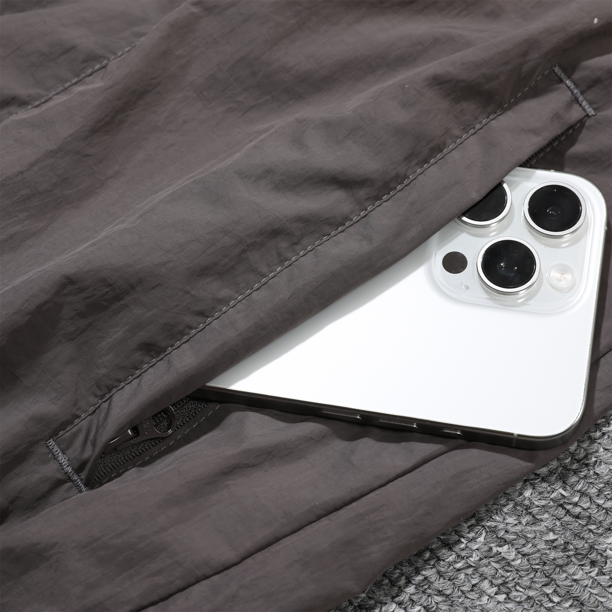 SIUjerseys-Real Madrid 24-25 Throwback Windbreaker Suit - Grey Jackets & Pants