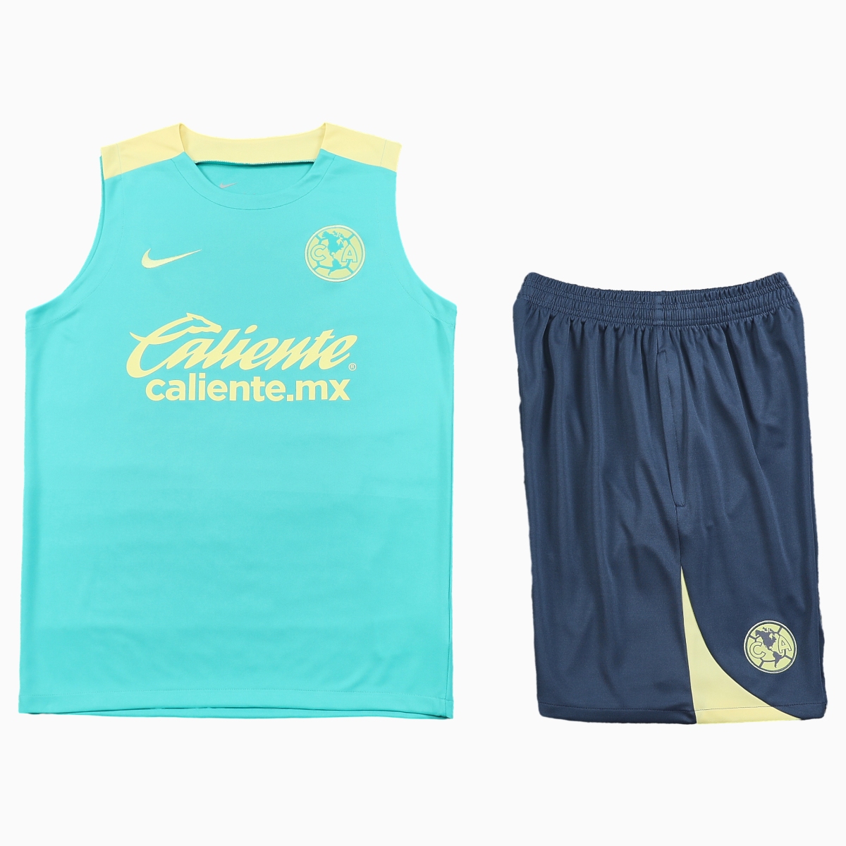 SIUjerseys-Club América 24-25 Vest Training Set - Light Green Vest & Grey Shorts