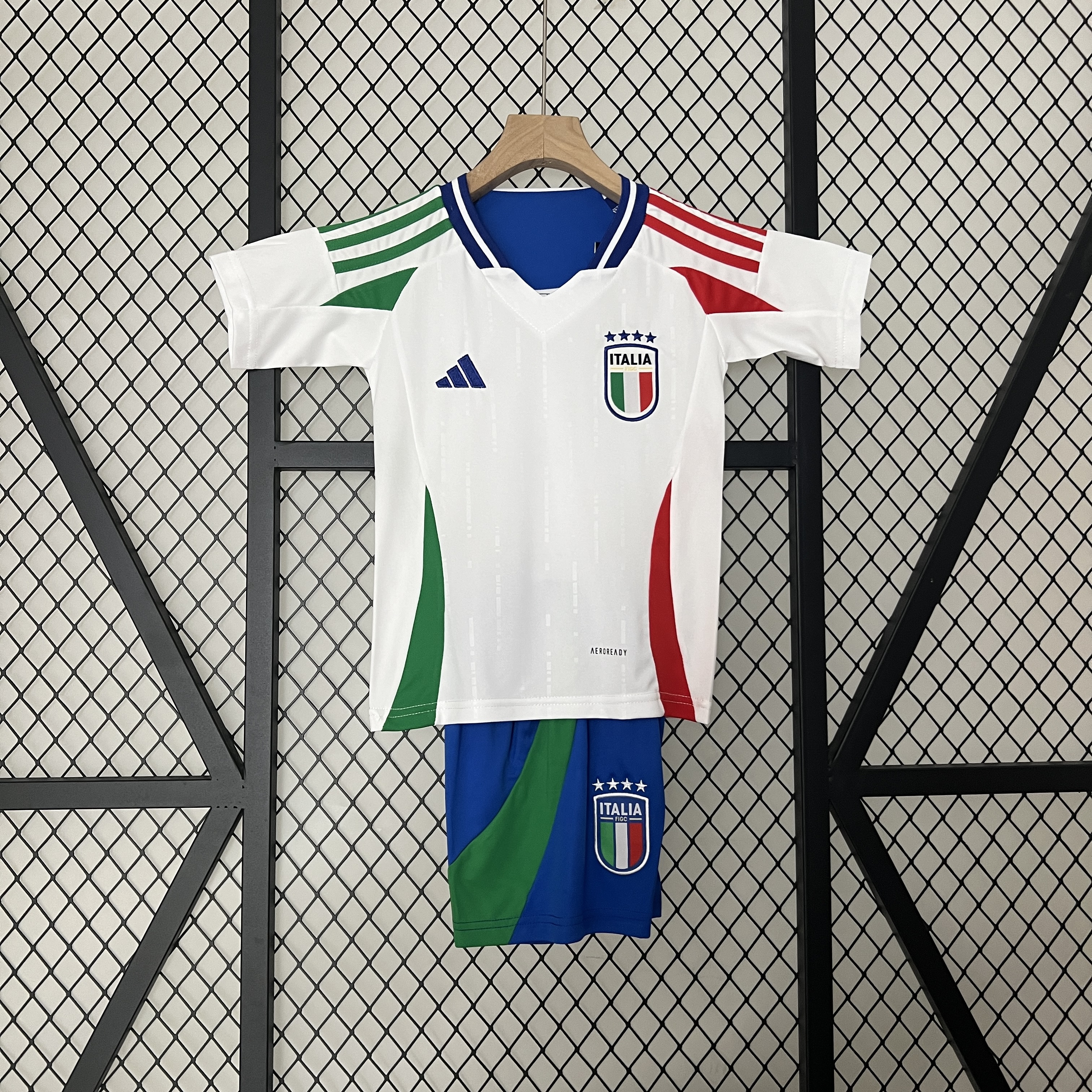 JerseysGala.com | Italy 2024 Away Stadium Kids Kit -Customize Name, Number and Patch | Worldwide Shipping