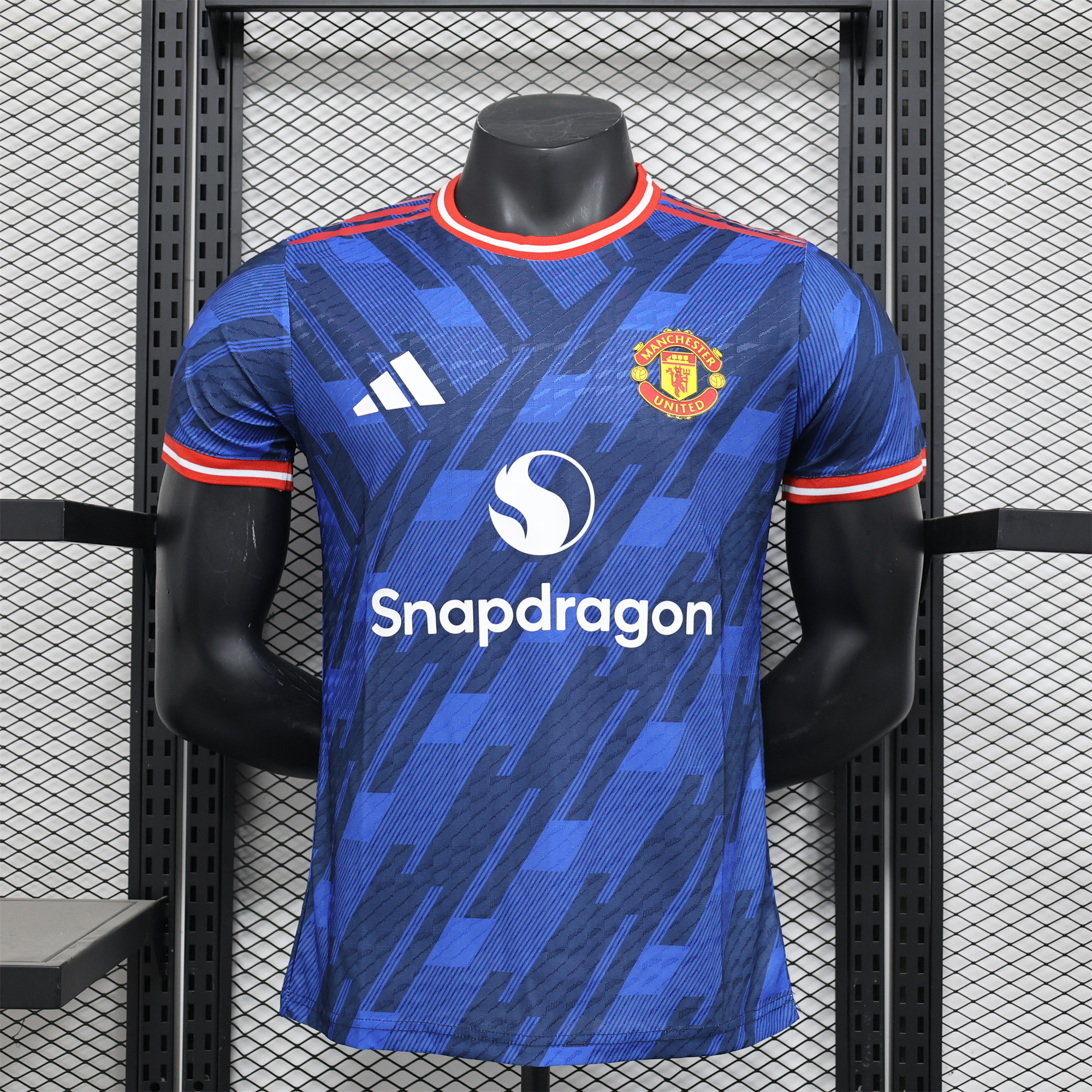 unitedfutballjersey-Manchester United 24-25 Blue Stripe Special Edition Jersey - Player Version