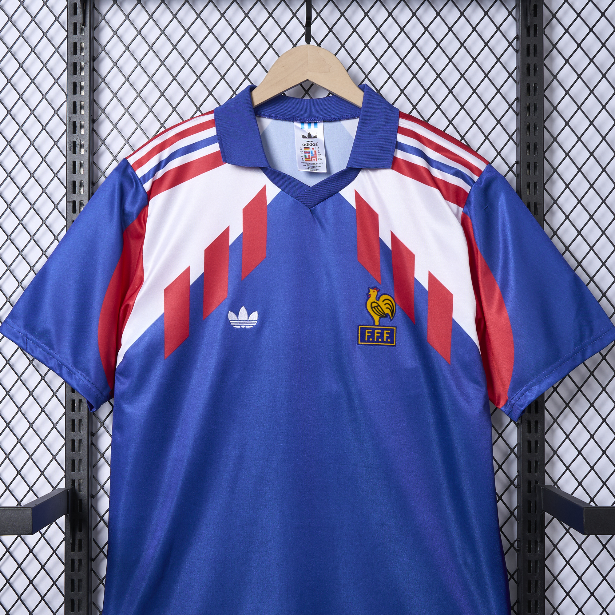 unitedfutballjersey-Retro France 1990 Home Stadium Jersey