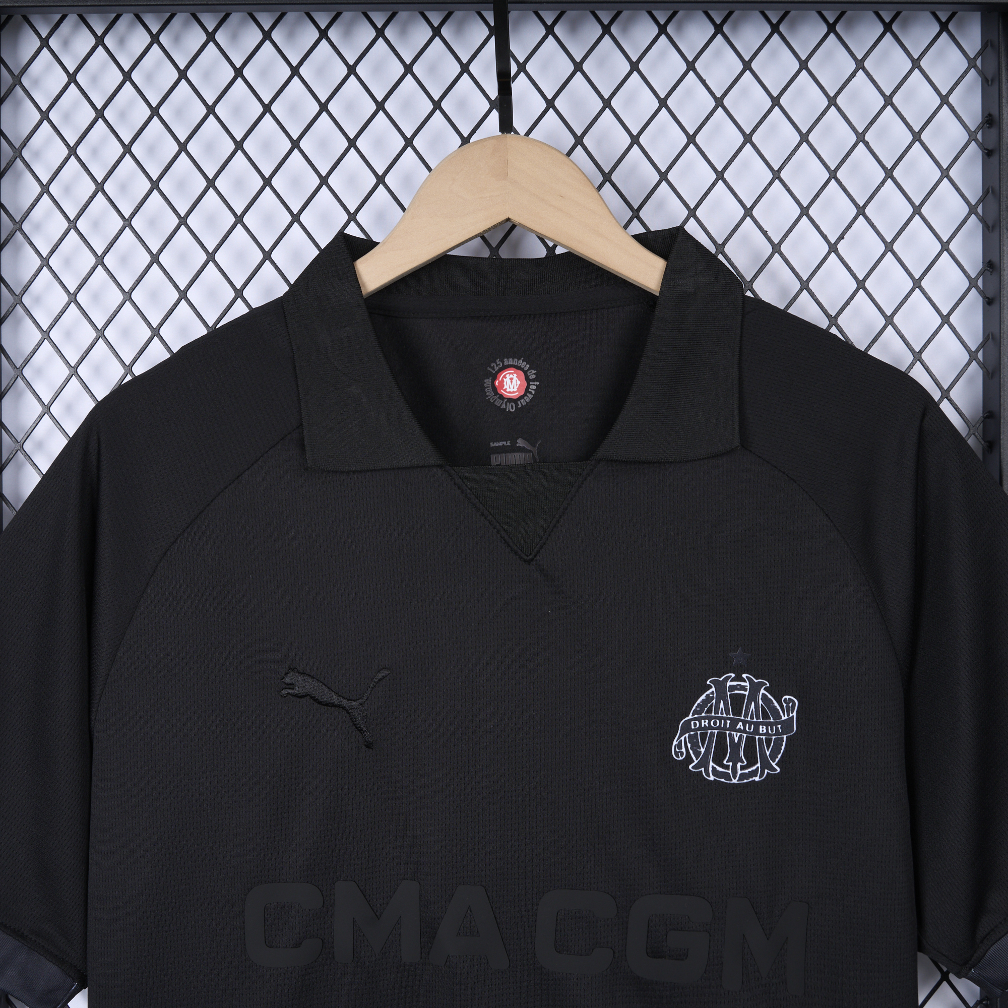 SIUjerseys-Marseille 24-25 125th Anniversary Black Jersey - Fans Version