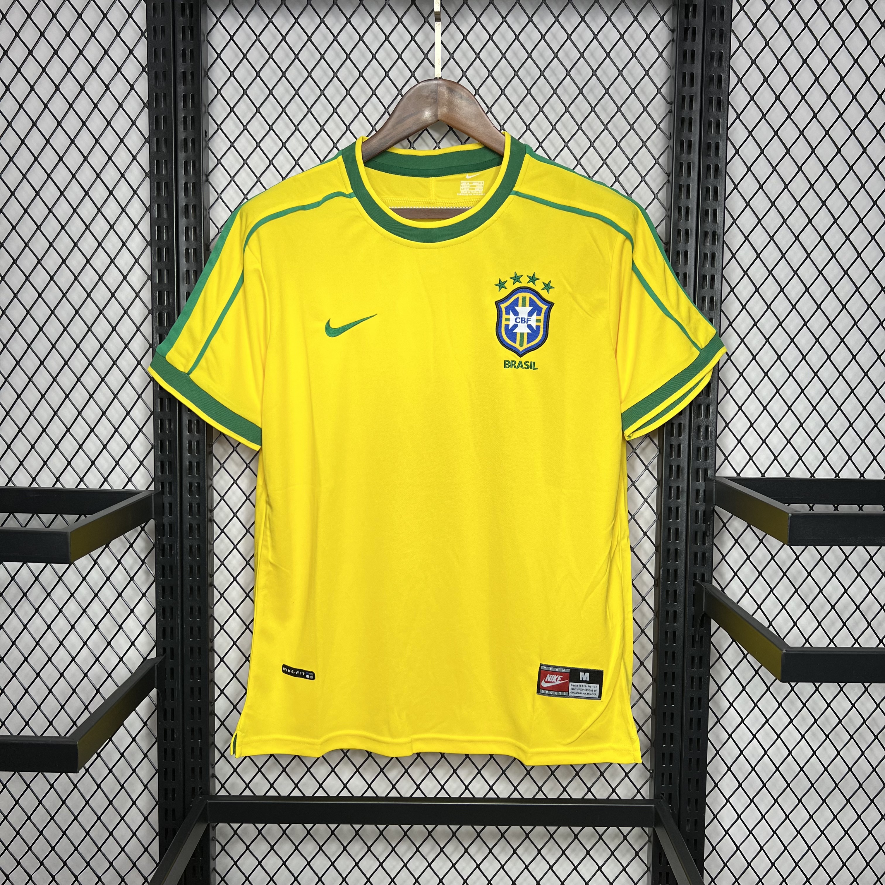 SIUjerseys-Retro Brazil 1998 Home Stadium Jersey