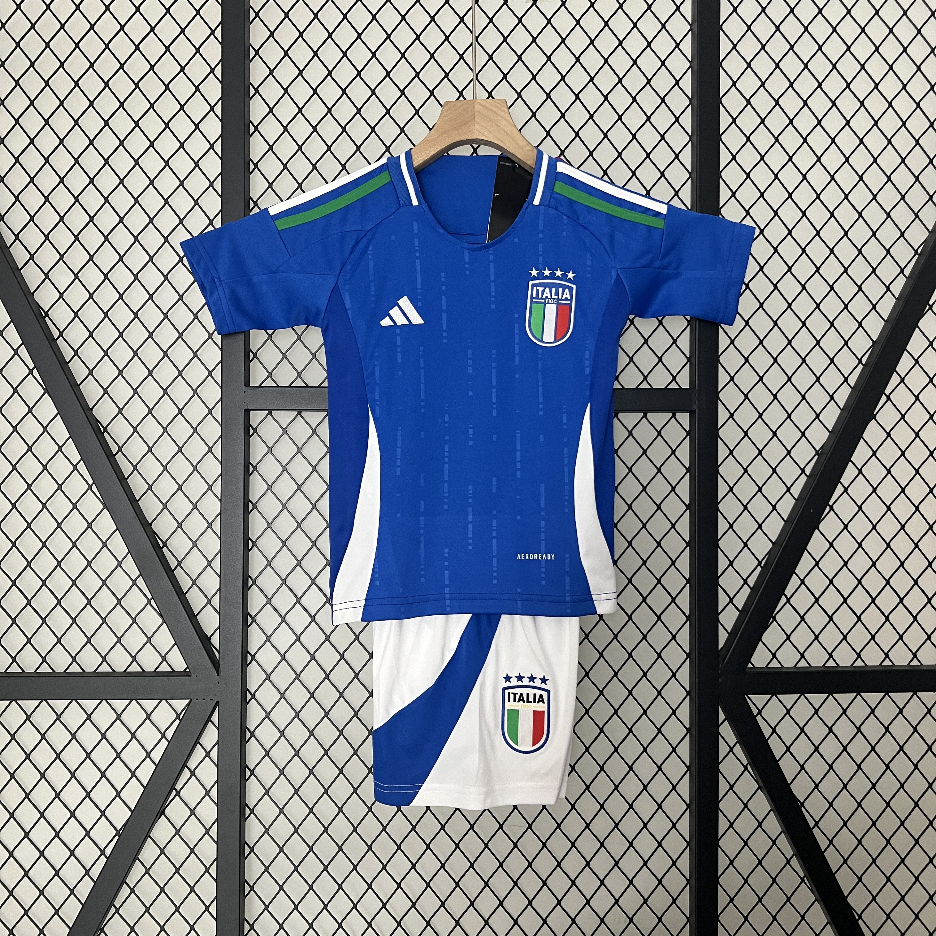 JerseysGala.com | Italy 2024 Home Stadium Kids Kit -Customize Name, Number and Patch | Worldwide Shipping
