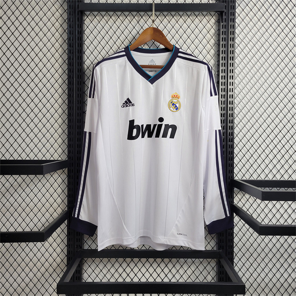 SIUjerseys-Retro Real Madrid 12-13 Home Long Sleeve Jersey