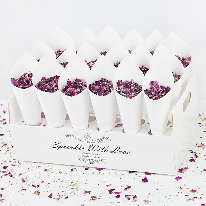 Kraft Paper Confetti Cones Holder Support For Wedding Decoration Kraft Paper Wedding Tray Confetti Wedding Paper Cones Holder
