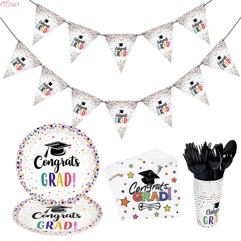 Graduation Season Party Disposable Tableware Supplies Graduation Party Decorations Congratulation Grad Party Decor Class of 2022