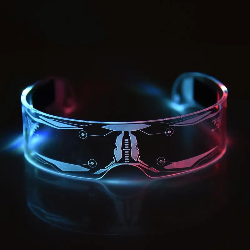 Luminous Visor Glasses 7 Colors 4 Modes Fashionable Glasses LED Visor Battery Powered Trendy Sunglasses For Men Women Cosplay