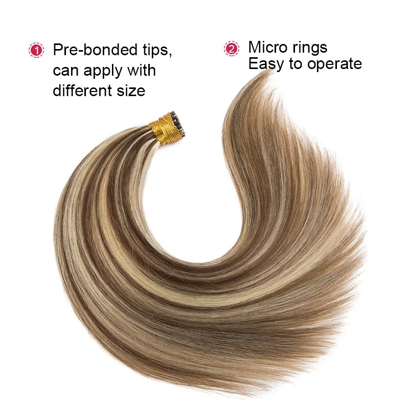 SoIove I Tip Real human hair Extension Brazilan Remy Hair Extensions Natural Straight Human Keratin Fusion Hair  0.8g 1g/Strand