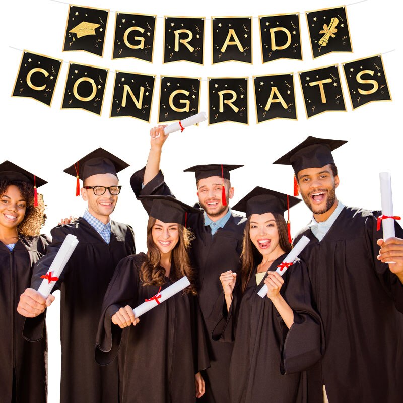 Graduation Season Garland Banner Holiday Party Disposable Tableware Supplies Congratulation Grad Party Decor Tableware Supplies