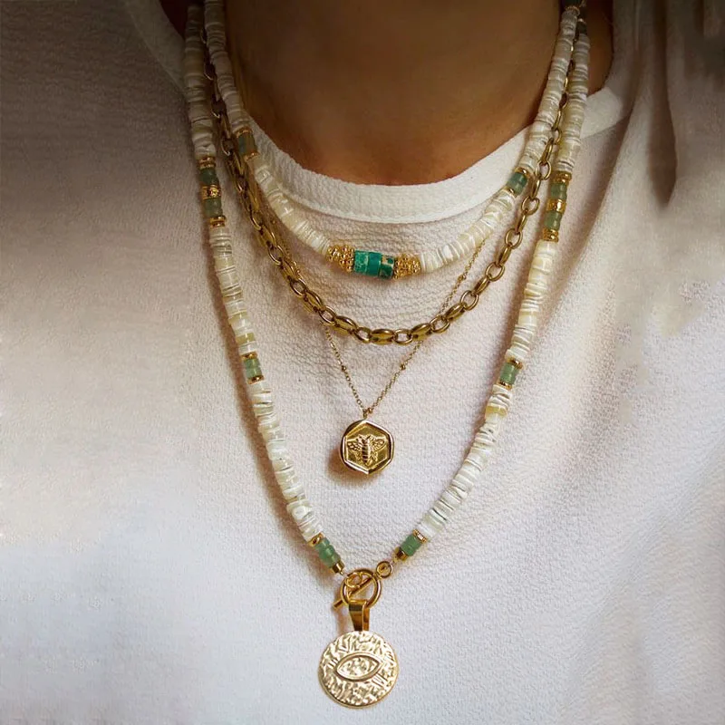 Chokers Statement Teardrop Natural Stone Punk Necklace Stitching For Women Fashion Exquisite цепь на шею цепочка на шею ж 2022