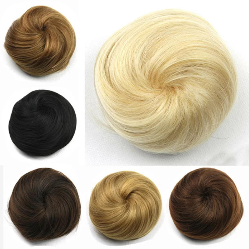 8 Colors Synthetic Hair Brown Blonde Hair Rubber Band Donut Hair Bun Hair Roller Headwear for Women