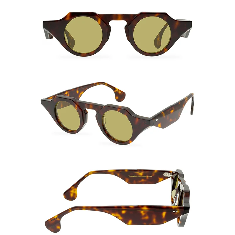 Belight Optical Thick Arm Acetate Handmade Quality Classical Design Women Men UV400 Protection with Case Oculos  Sunglasses 9593