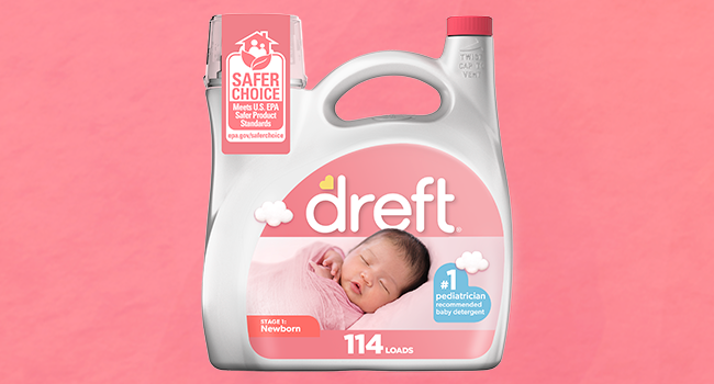 Dreft Liquid laundry detergent gentle on sensitive deep clean removes tough stains