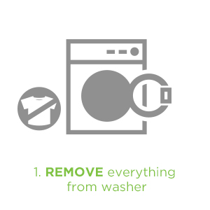 Remove everything from washer. 