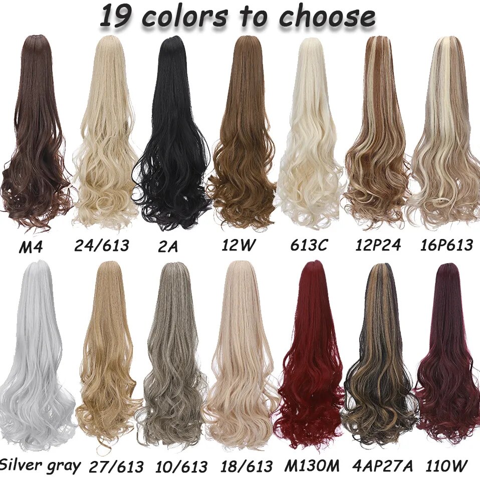 Benehair 18inch Syntheitc Wavy Curly Claw Clip In Ponytail Hair Extension For Women Pony Tail Natural Hairpieces