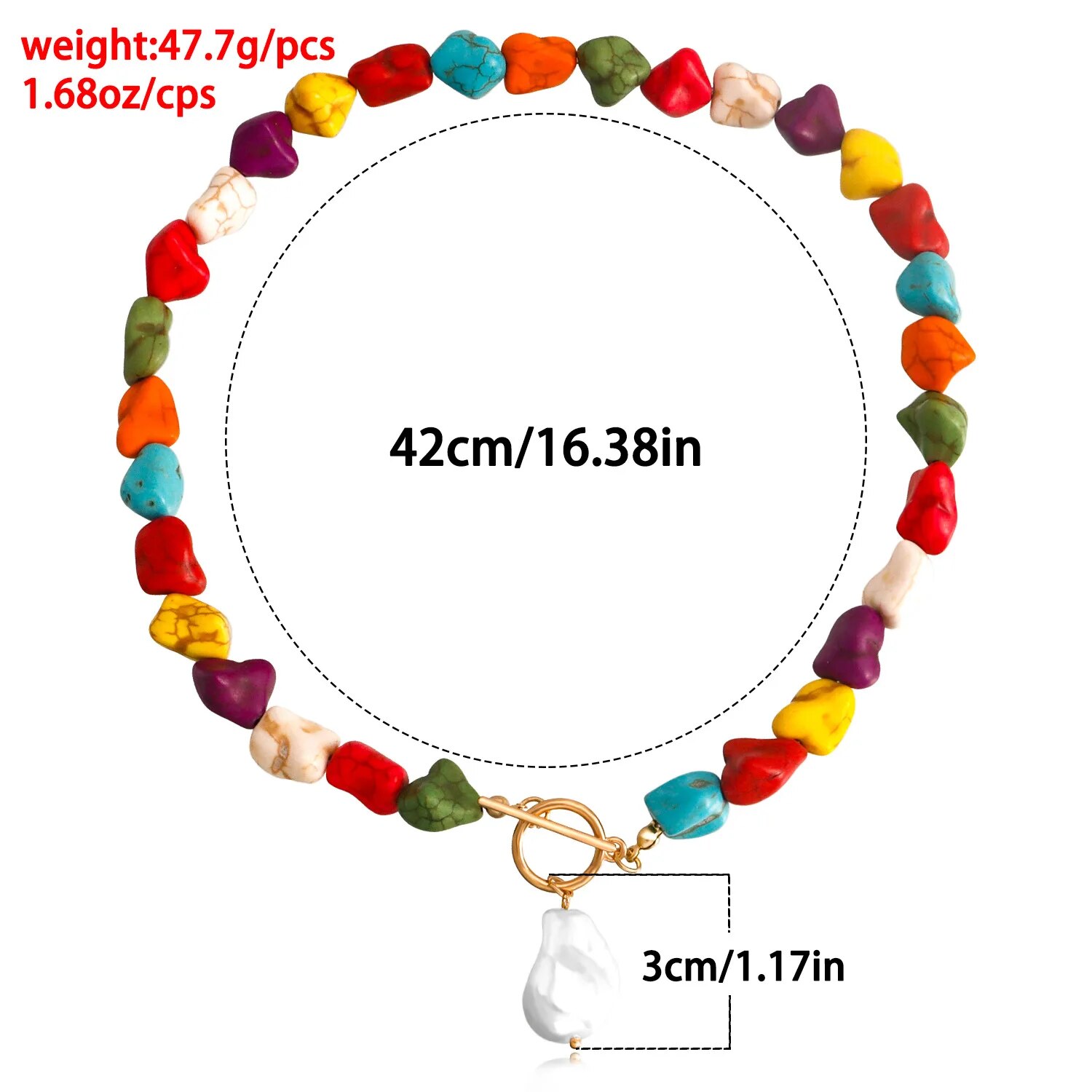 2022 Handmade Colorful Irregular Stone Beads Simple Casual Bohemian Choker Necklace Party Wedding Jewelry Accessary