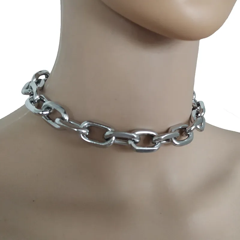 SHIXIN Punk Exaggerated Heavy Metal Big Thick Chain Choker Necklace Women Goth Fashion Night Club Jewelry