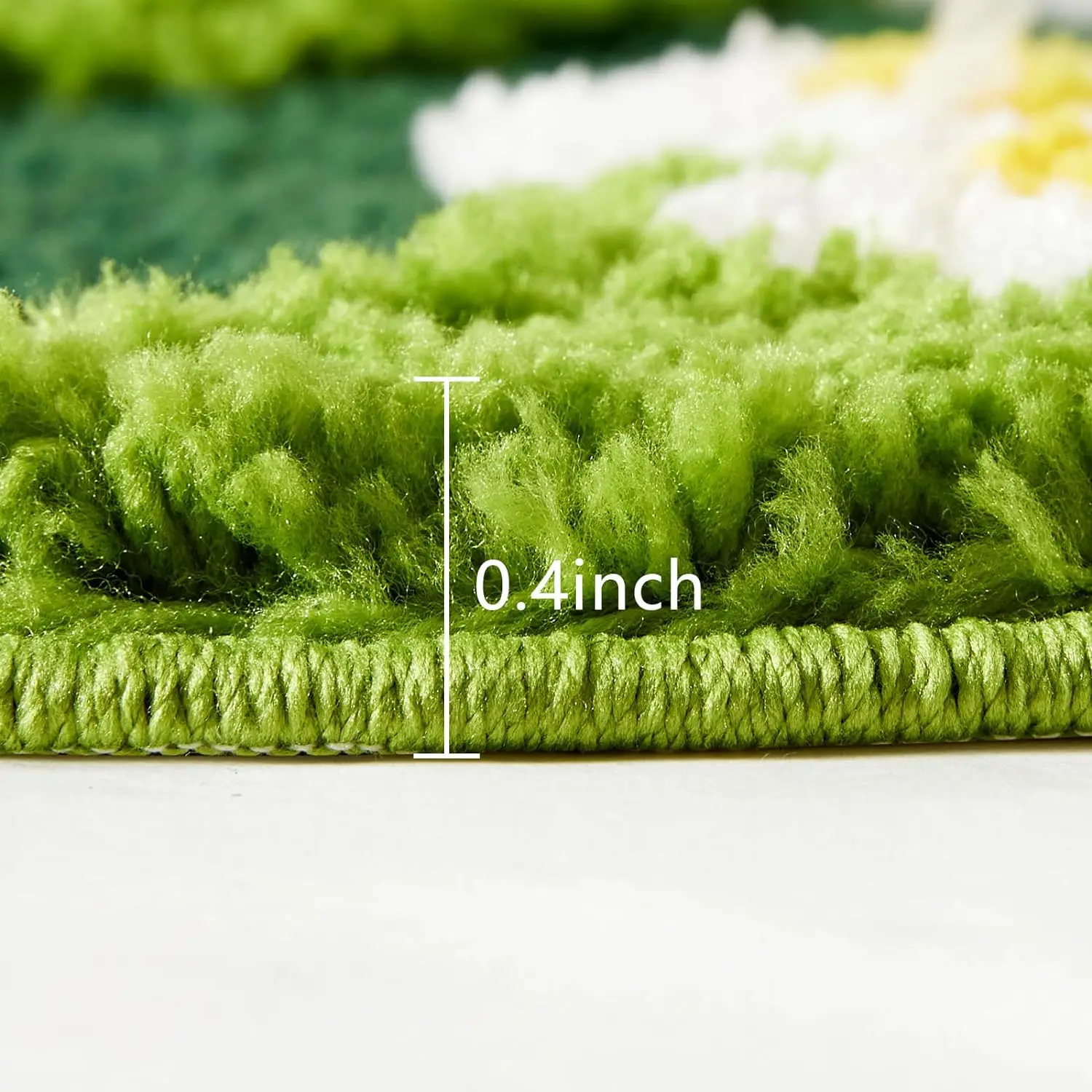 Green Floral Large Bathroom Rugs Bath Mat Non Slip Washable Modern Microfiber Shaggy Tufted Moss Rugs Bedroom Nursery Bathroom