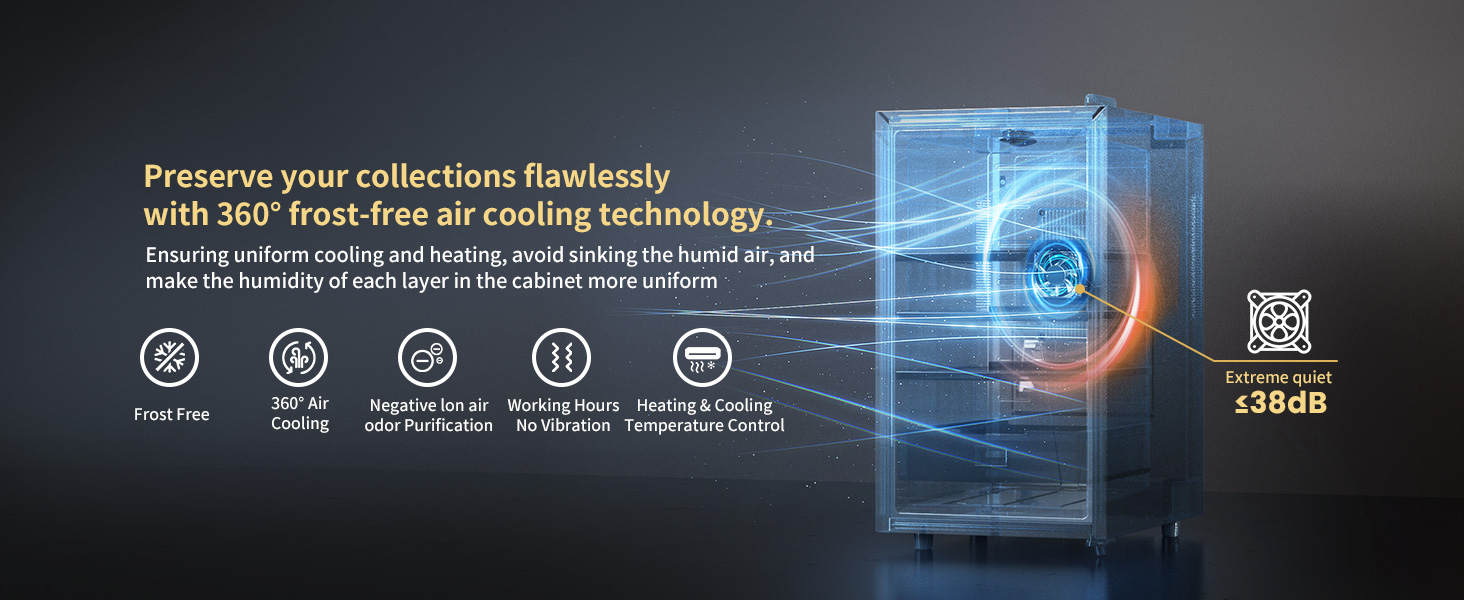 Preserve your collections flawlessly with 360° frost-free air cooling technology