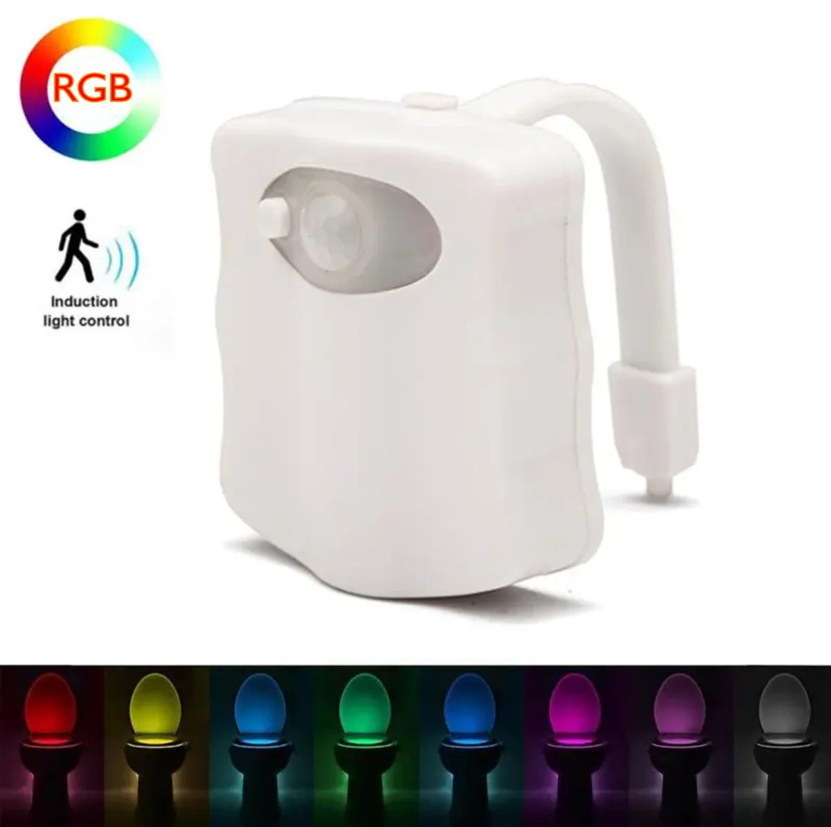 Smart PIR Motion Sensor Toilet Seat Night Light 8/16 Colors Waterproof Backlight For Toilet Bowl LED Lamp WC Toilet Light