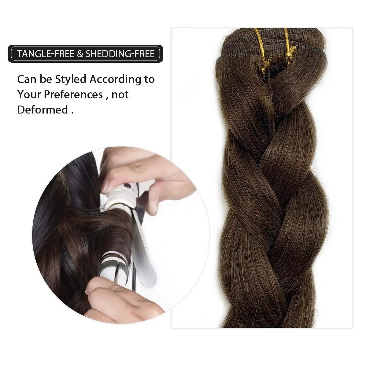 Straight Clip In Real Human Hair Natural Extensions Hair Extension Full Head Brazilian Clip on Hair Extension for Black Women