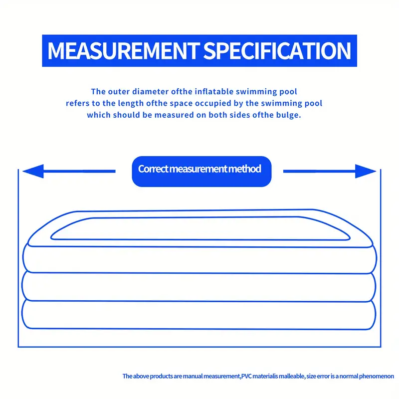 1pc blue white large thicken inflatable swimming pool for family adults 120 67 24in details 6