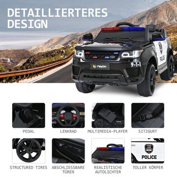 Merax electric children's car with USB, AUX and Bluetooth including remote control, load capacity 30 kg, electric police car, children's car