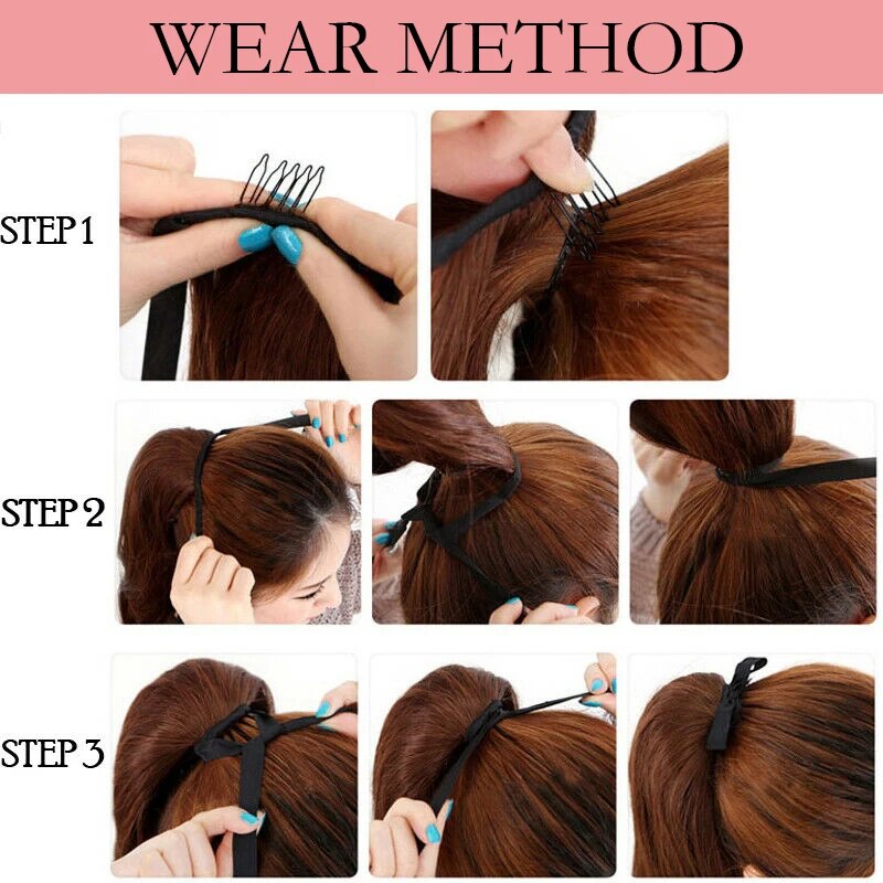 BENEHAIR Synthetic Ribbon Ponytail Extension Fake Ponytail Hair Long Wavy Clip In Hair Extension Hair Pieces For Women