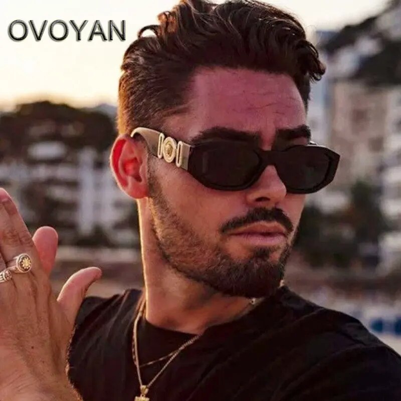 OVOYAN 2023 Cat Eye Sunglasses Men Vintage Brand Designer Sun Glasses for Women Small Frame Hip Hop Shades Gafas De Sol Hombre